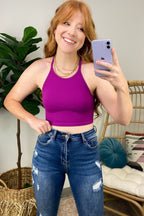 Hollyhock / SM Knock Out Ribbed Halter Top - FINAL SALE - Madison and Mallory