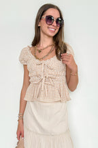 Knot Your Gingham Bow Front Top - FINAL SALE - Madison and Mallory