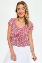 Knot Your Gingham Bow Front Top - FINAL SALE - Madison and Mallory