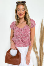 Knot Your Gingham Bow Front Top - FINAL SALE - Madison and Mallory