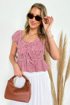 Knot Your Gingham Bow Front Top - FINAL SALE - Madison and Mallory