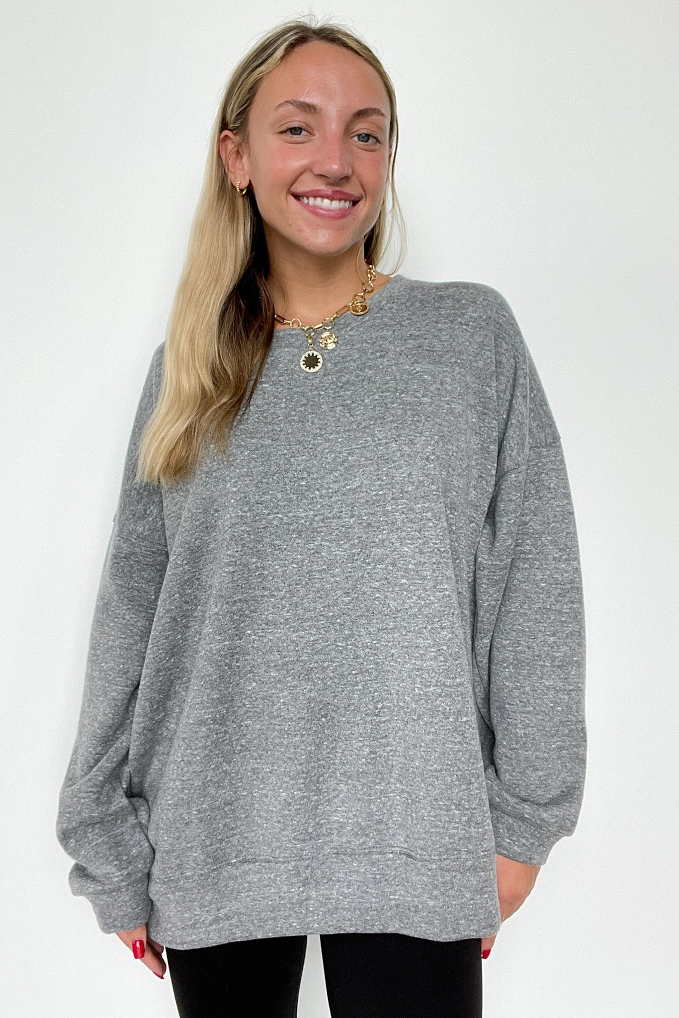  Korina Heathered Knit Oversized Sweatshirt - BACK IN STOCK - Madison and Mallory