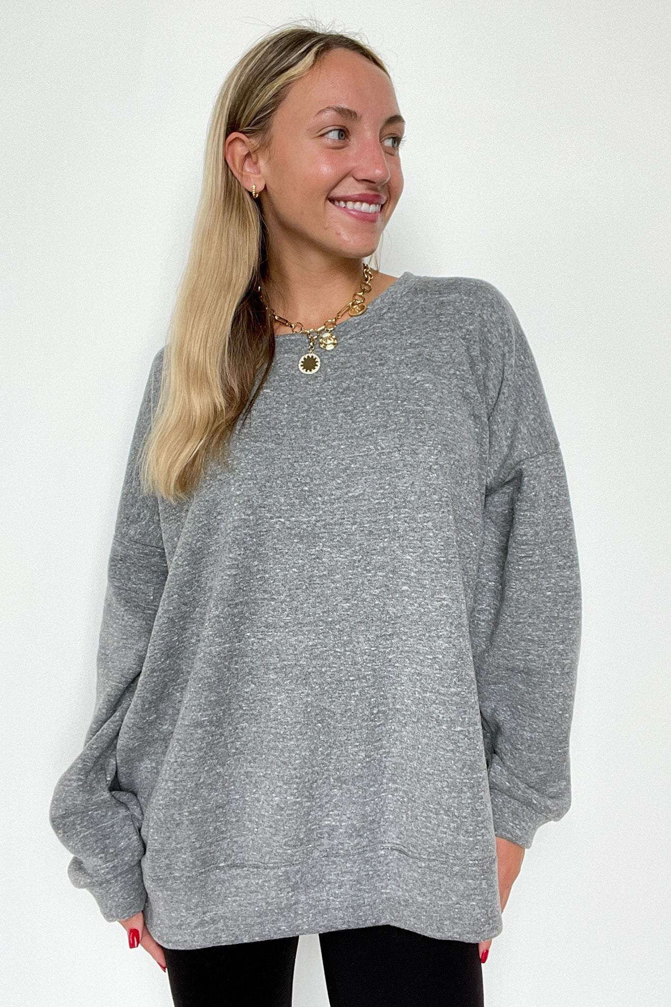  Korina Heathered Knit Oversized Sweatshirt - BACK IN STOCK - Madison and Mallory