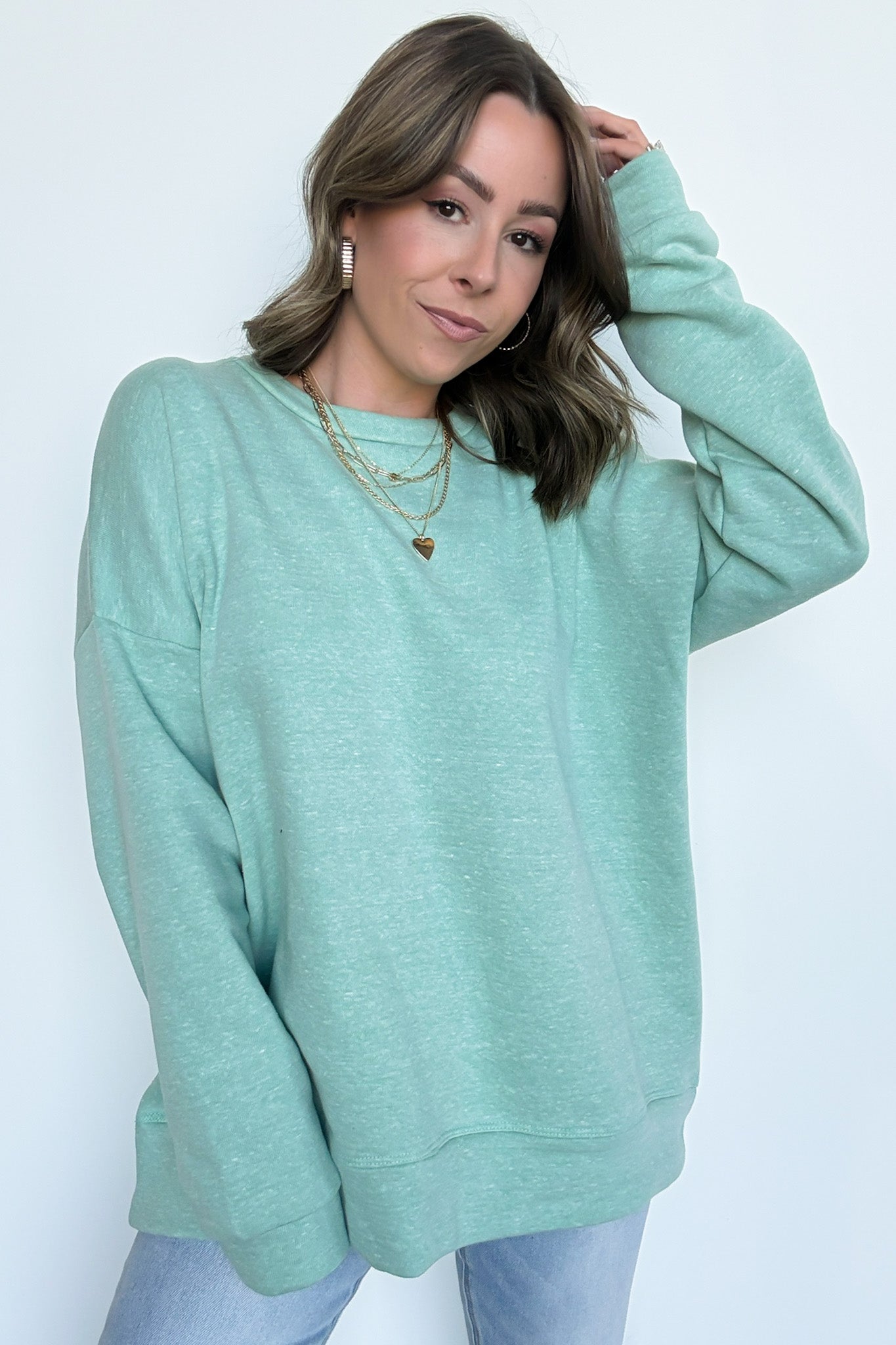Korina Heathered Knit Oversized Sweatshirt - FINAL SALE - Madison and Mallory