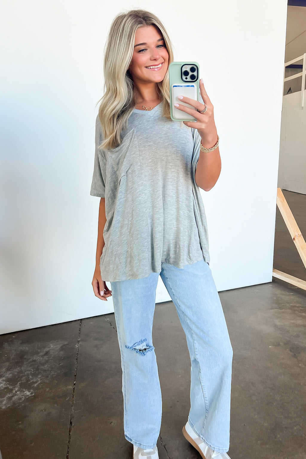 Krystle V-Neck Front Pocket Top - Madison and Mallory
