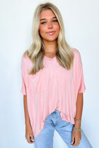  Krystle V-Neck Front Pocket Top - Madison and Mallory