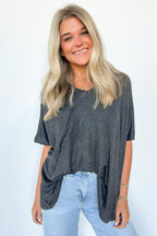 Krystle V-Neck Front Pocket Top - Madison and Mallory