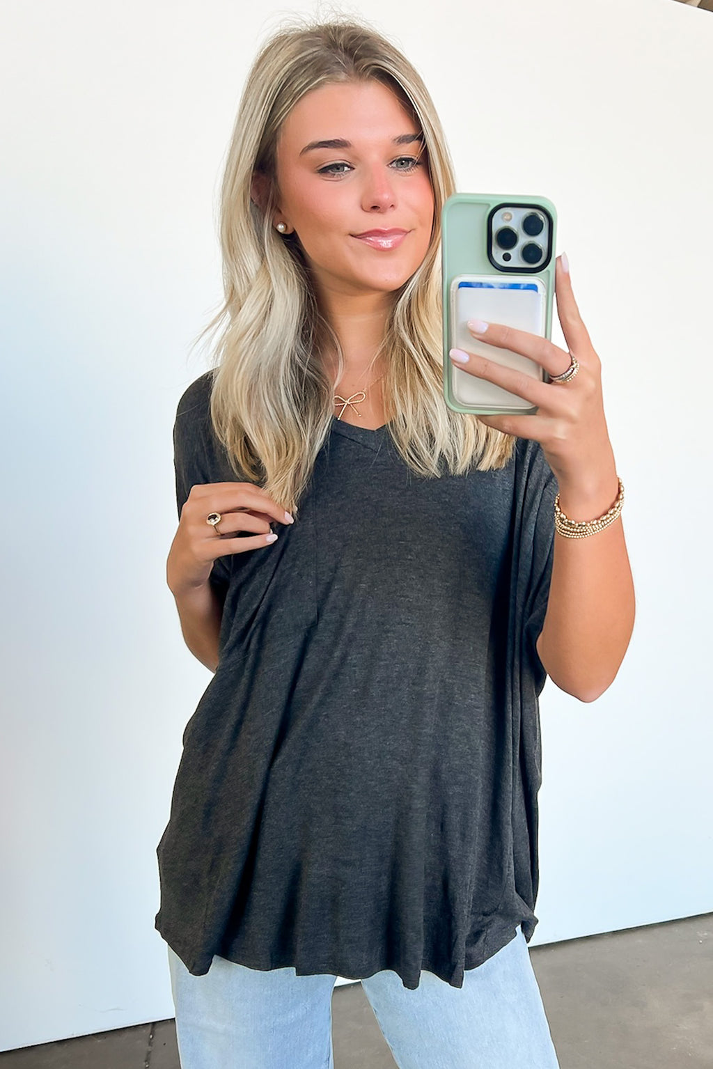 Krystle V-Neck Front Pocket Top - Madison and Mallory