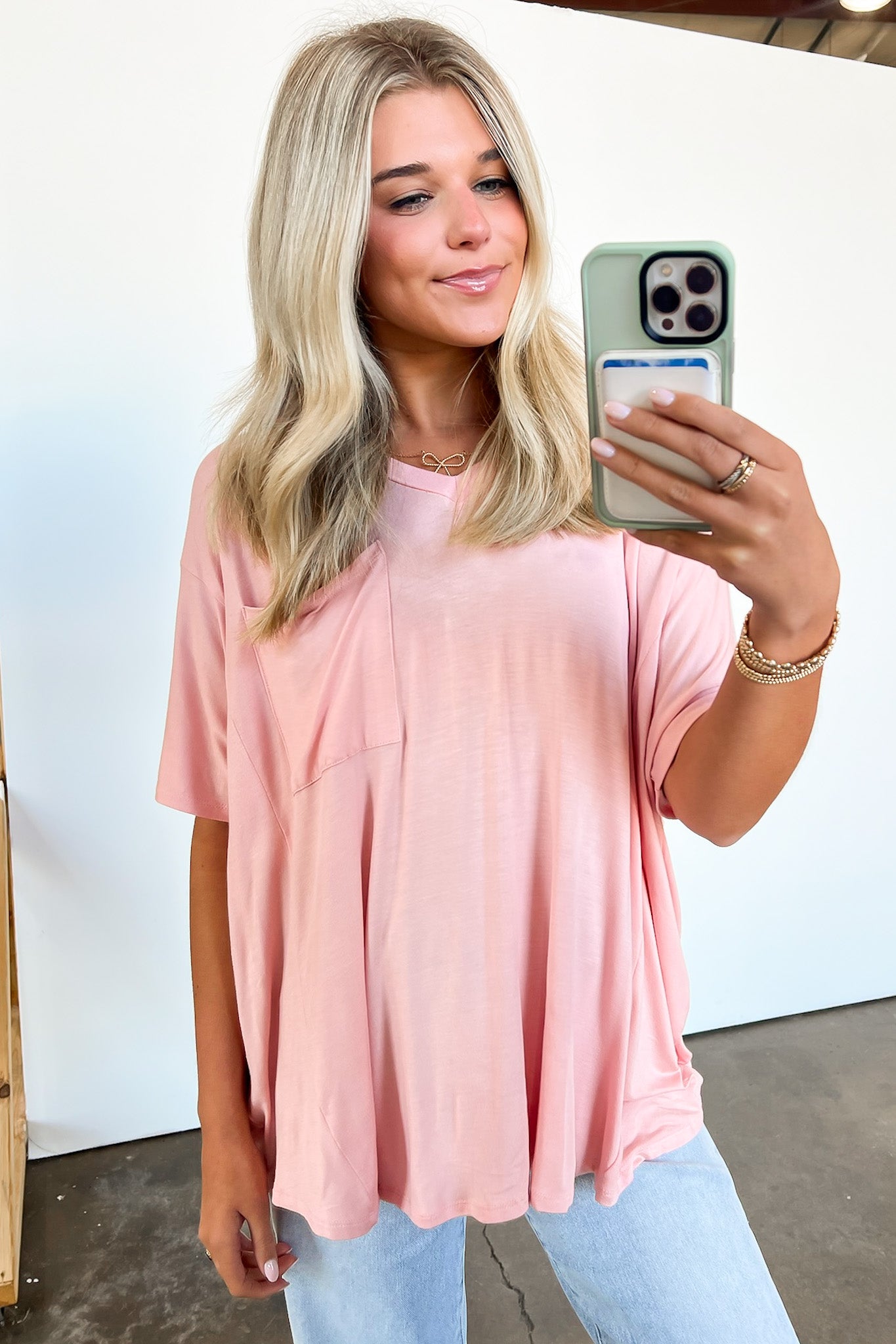 Krystle V-Neck Front Pocket Top - Madison and Mallory