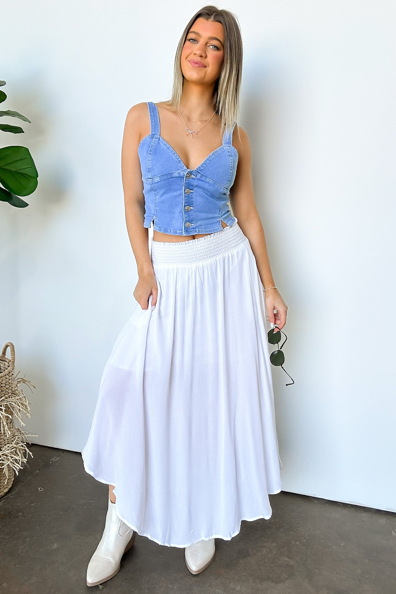  Kyra Denim Vest Tank Top - FINAL SALE - Madison and Mallory