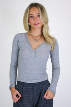 Lace Darling Henley Button Top