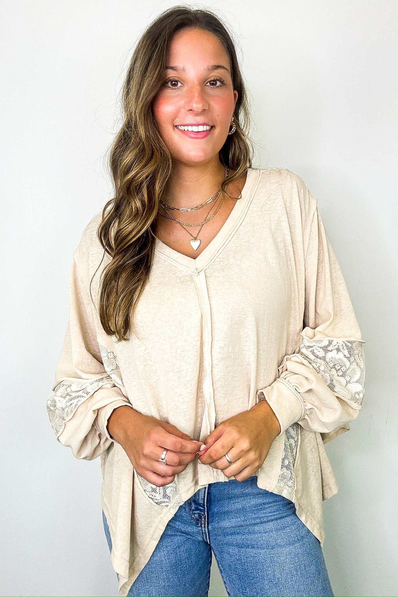 Lace Reverie V-Neck Top - Madison and Mallory