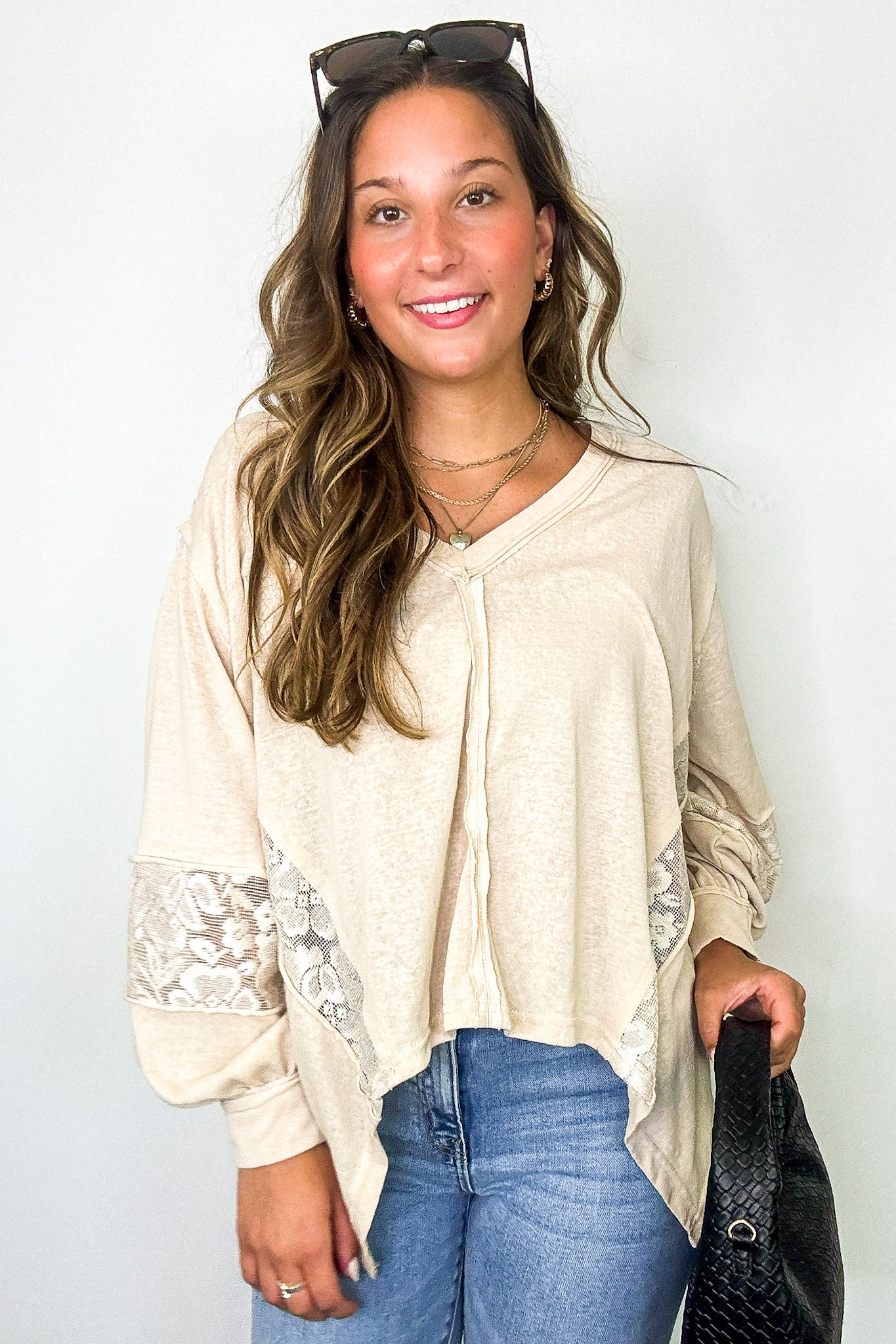 Lace Reverie V-Neck Top - Madison and Mallory