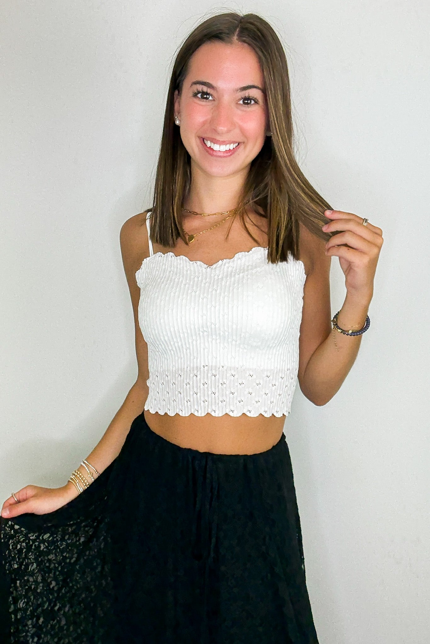 Lace Whisper Seamless Lace Bralette Top - Madison and Mallory