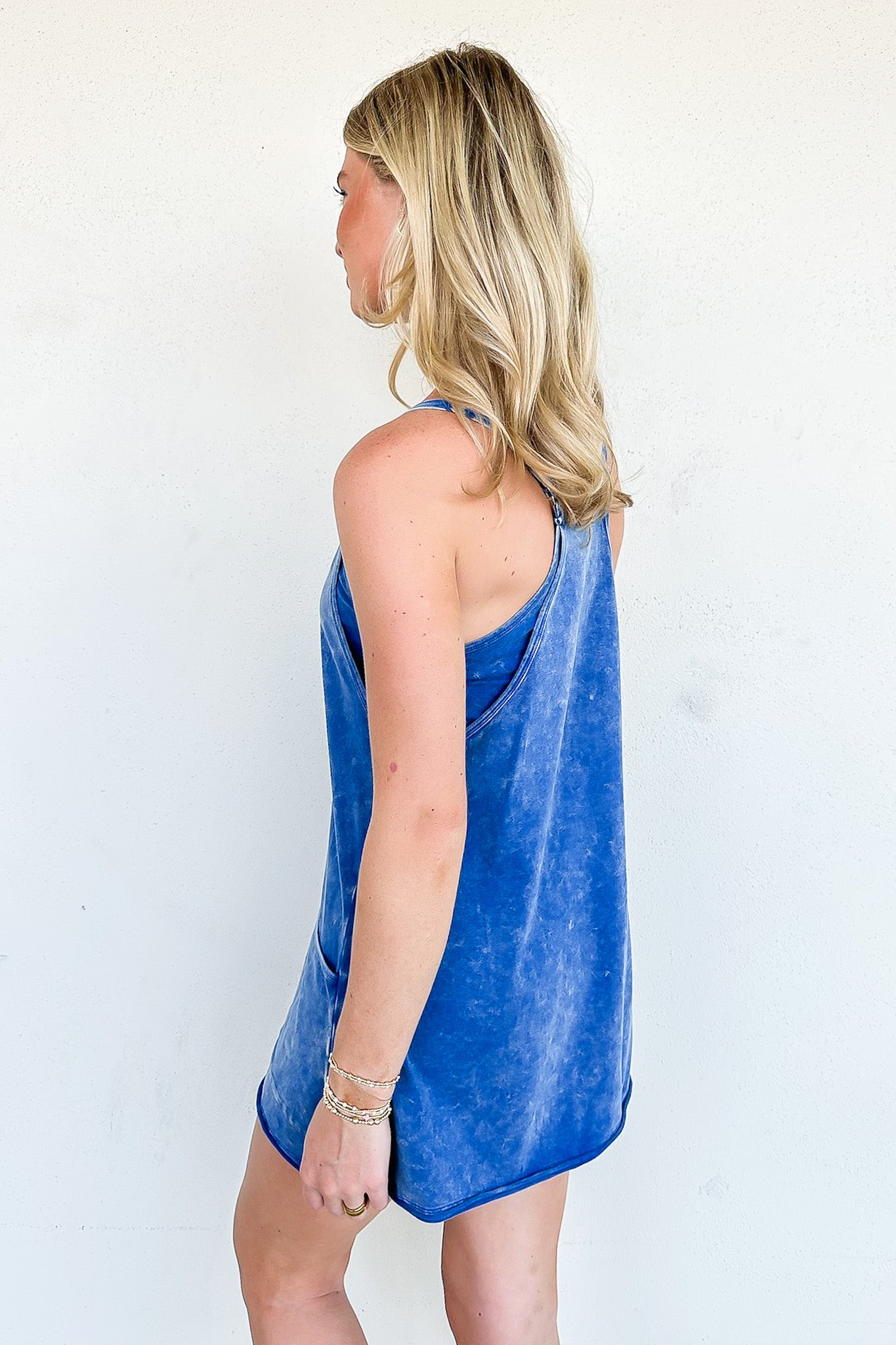 Laid-Back Luxe Acid Wash Active Romper Dress - Madison and Mallory