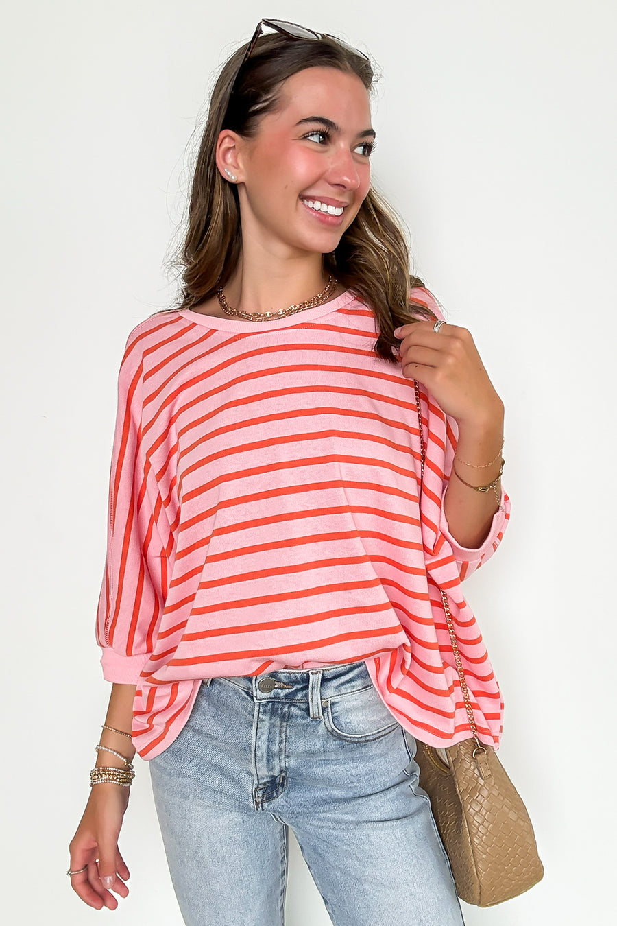 Laidback Lines Striped Boxy Knit Top - Madison and Mallory