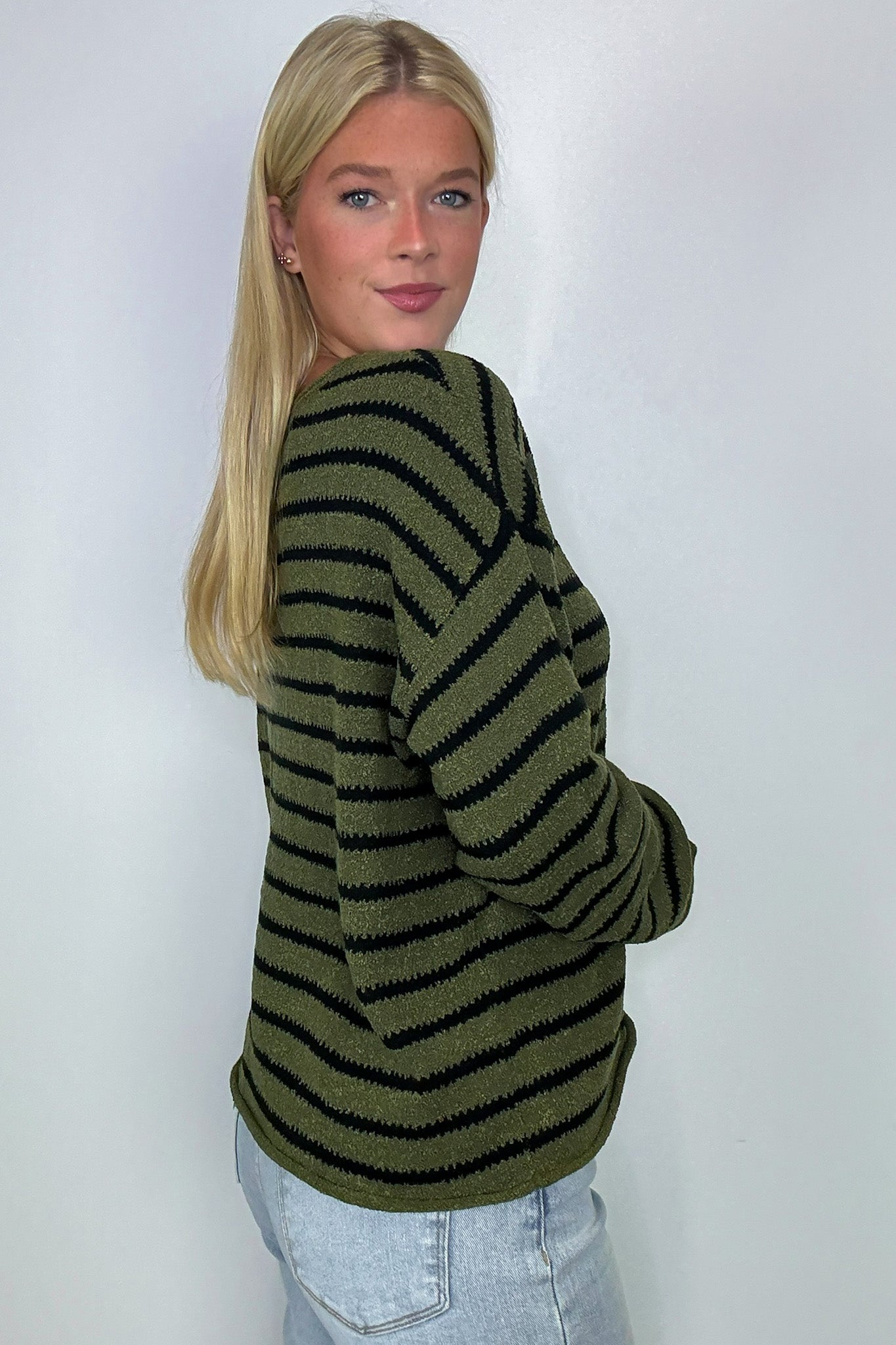  Laine Striped Knit Boatneck Sweater - Madison and Mallory