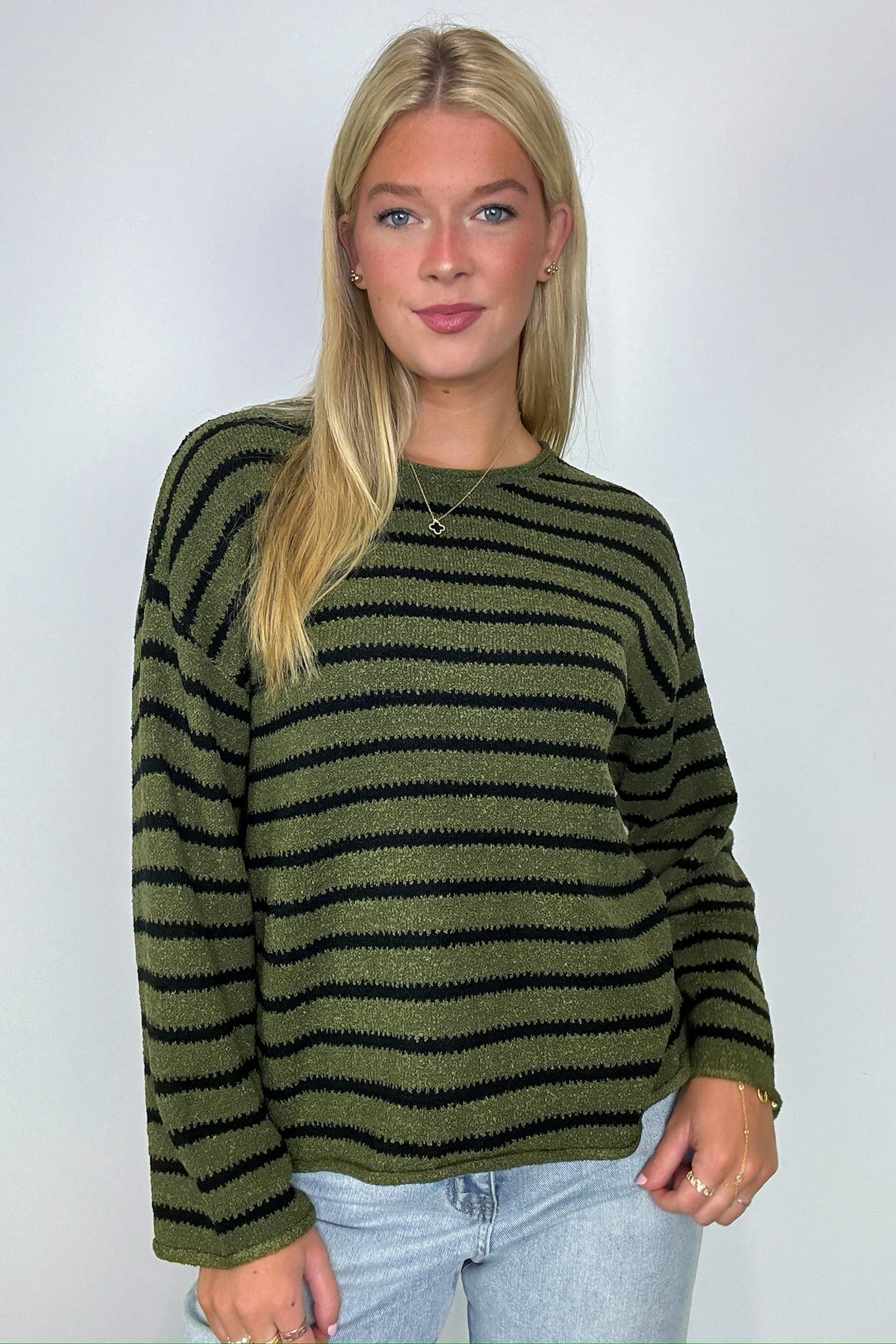  Laine Striped Knit Boatneck Sweater - Madison and Mallory