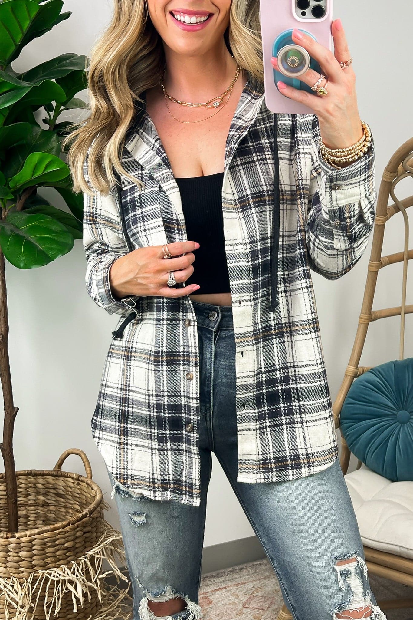  Lansdale Plaid Hooded Flannel - Madison and Mallory