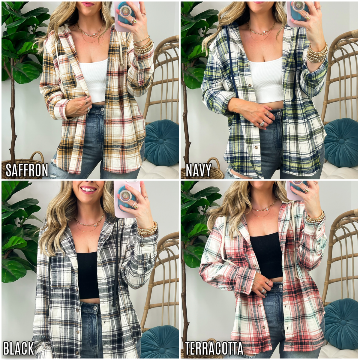  Lansdale Plaid Hooded Flannel - Madison and Mallory