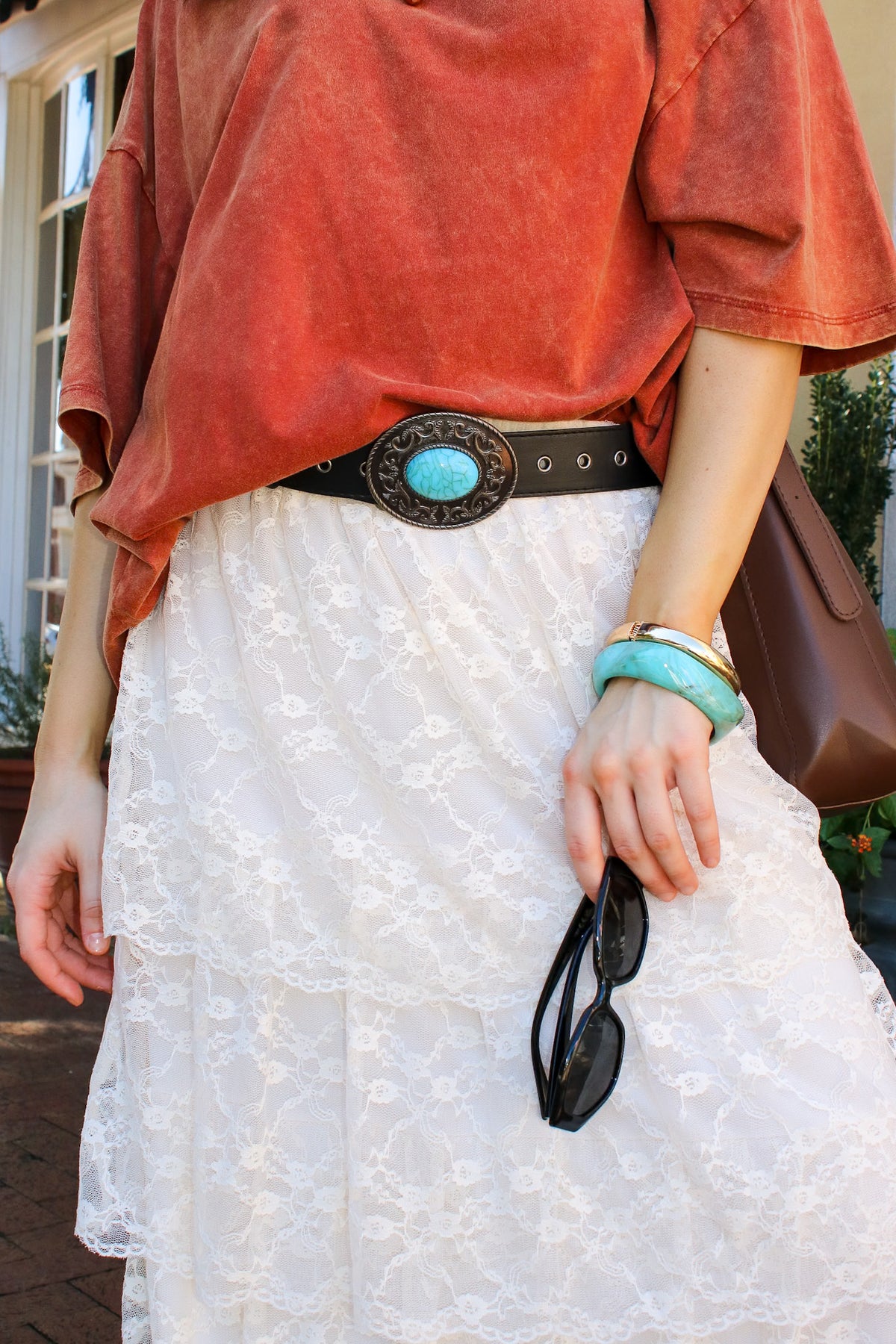 Lariat Luxe Western Oval Buckle Belt