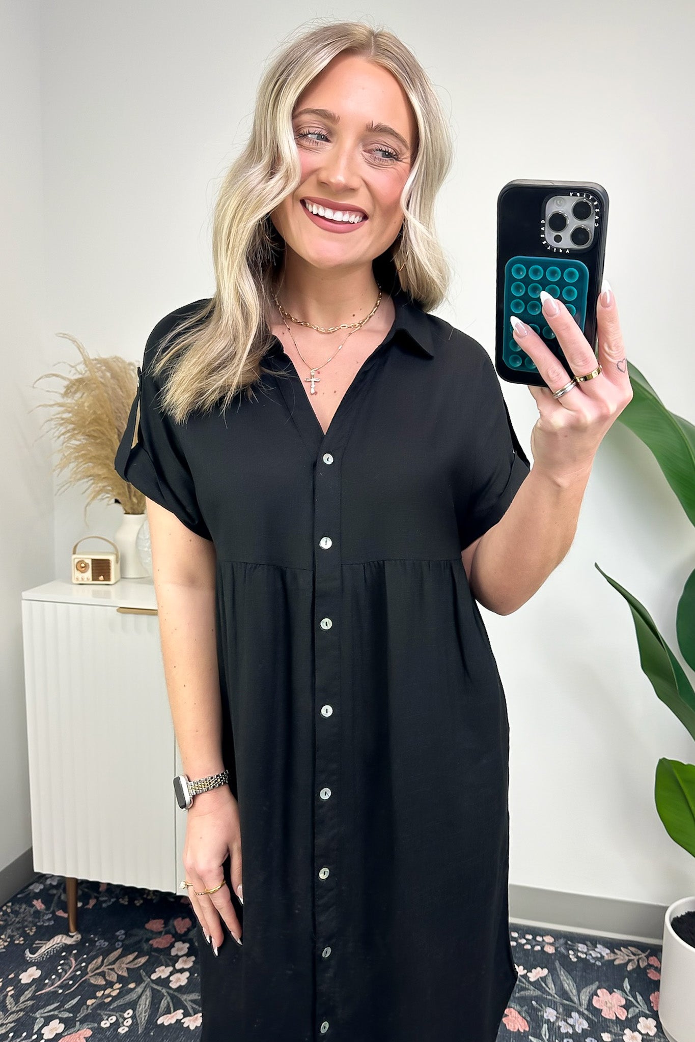  Larissah Button Down Midi Dress - FINAL SALE - Madison and Mallory