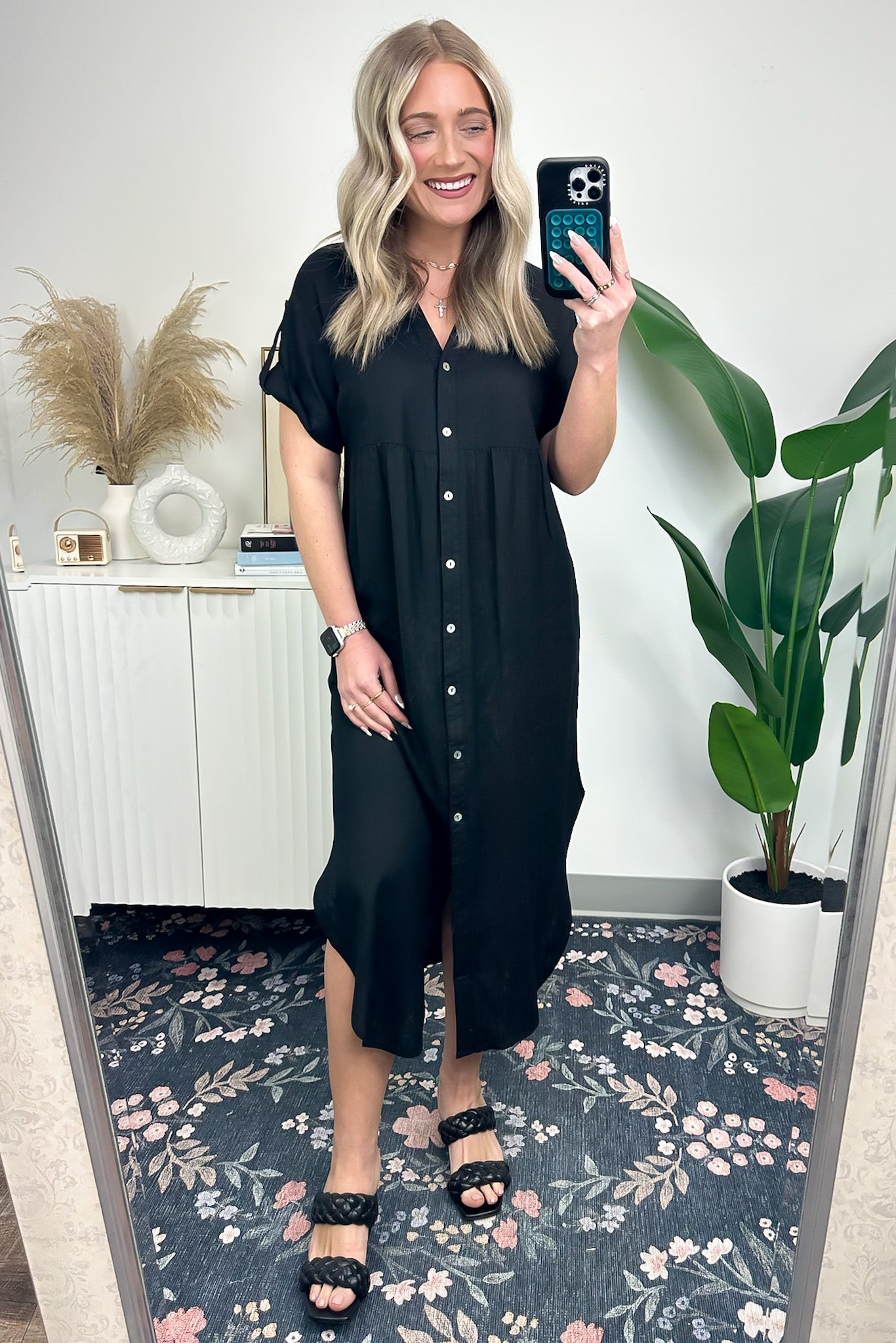  Larissah Button Down Midi Dress - FINAL SALE - Madison and Mallory