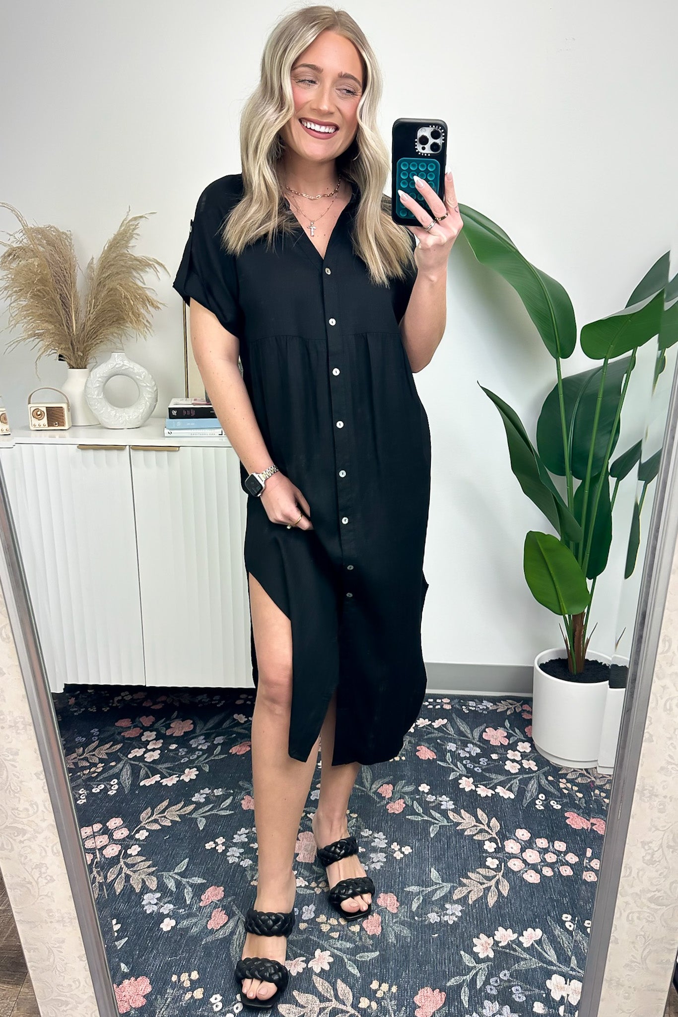  Larissah Button Down Midi Dress - FINAL SALE - Madison and Mallory