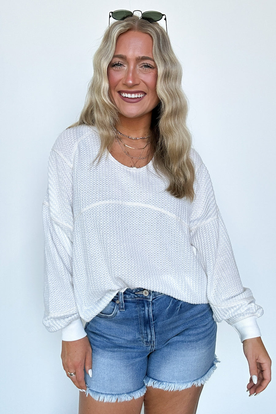  Larsyn Waffle Knit Relaxed Fit Top - Madison and Mallory