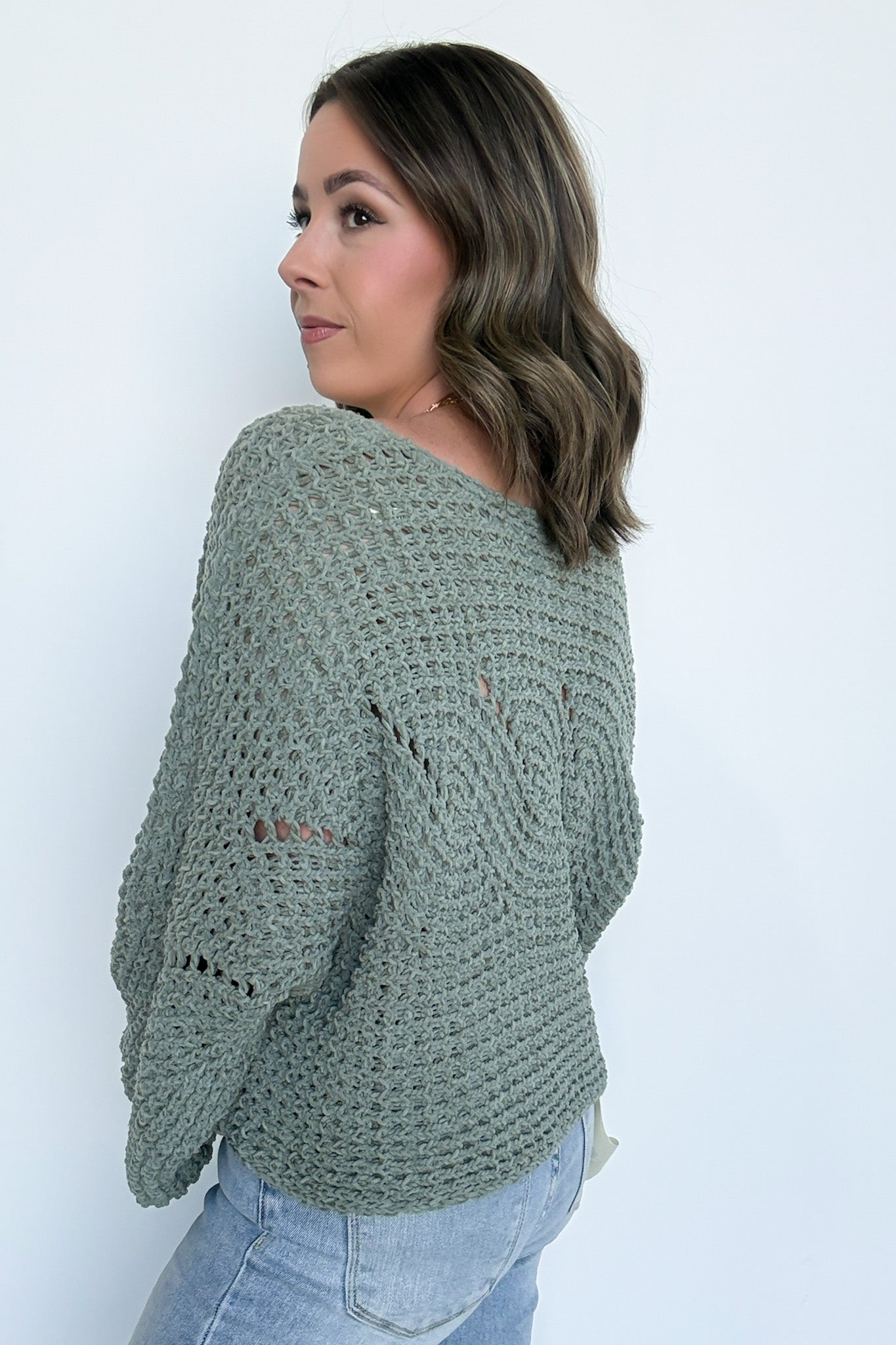  Lauren Round Neck Chenille Knit Sweater - Madison and Mallory