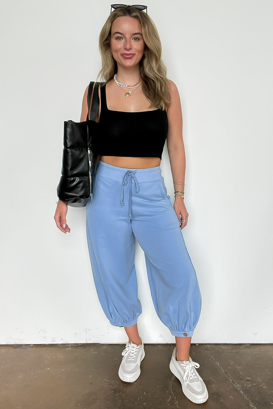 Laylie Acid Wash Bubble Pants - Madison and Mallory