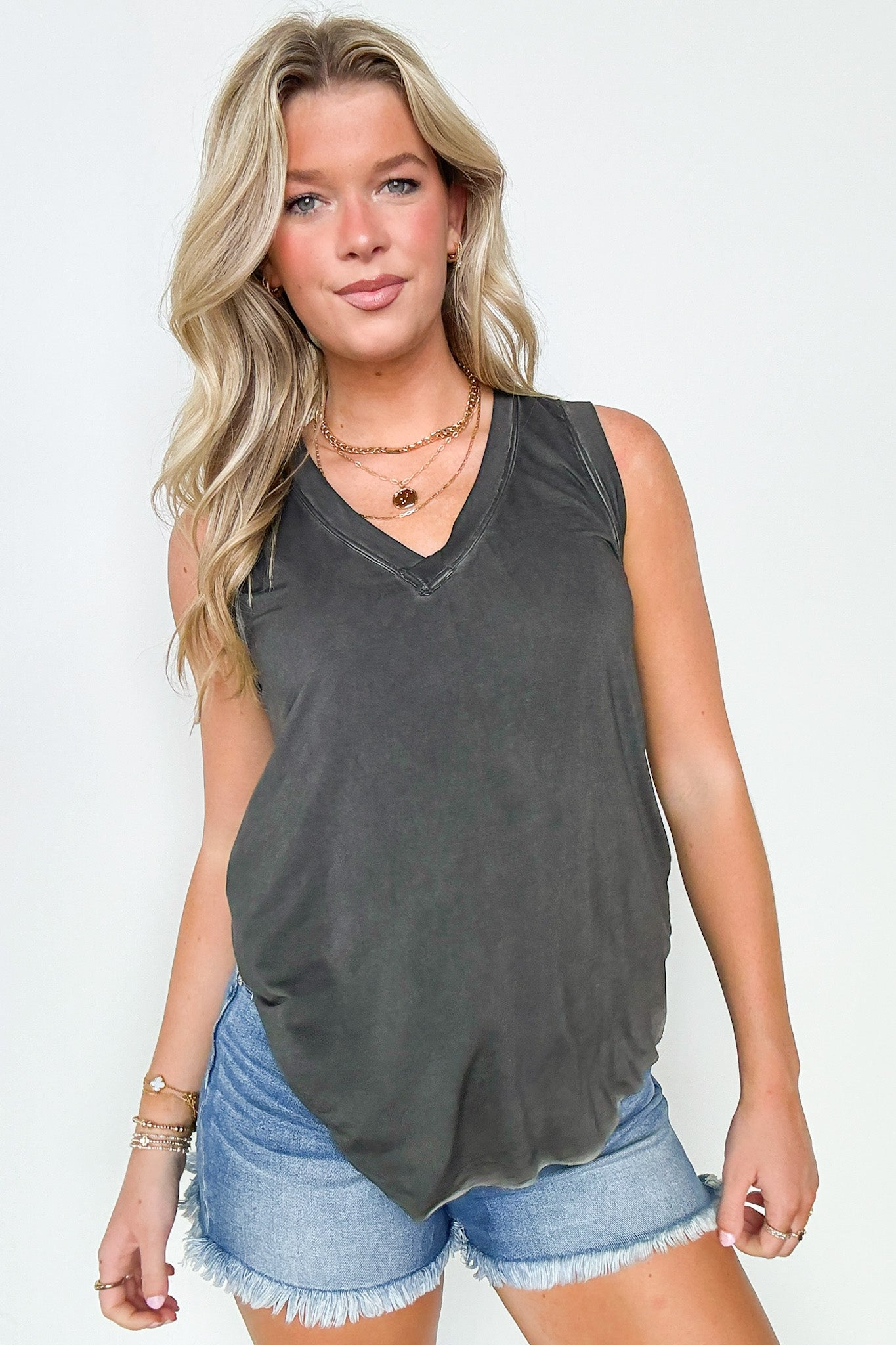  Lazy Day Mineral Wash Relaxed Tank Top - FINAL SALE - Madison and Mallory