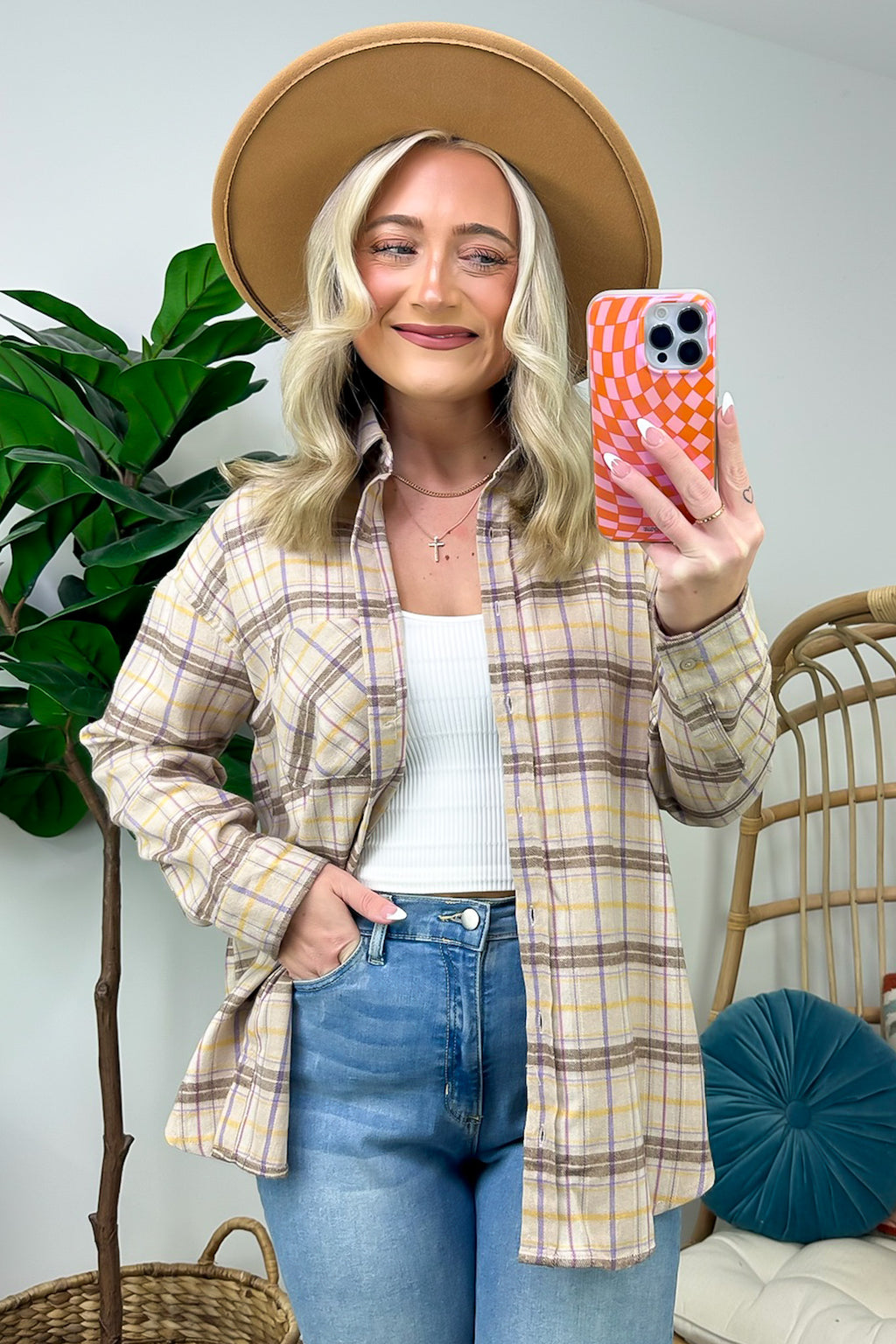  Leannah Button Down Plaid Top - FINAL SALE - Madison and Mallory