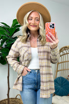 Leannah Button Down Plaid Top - FINAL SALE - Madison and Mallory