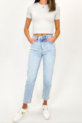 1 / Acid Legacy High Rise Crop Straight Jeans - FINAL SALE - Madison and Mallory