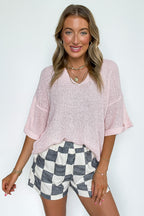 Leisurely Moments Notch Neck Comfy Knit Top - BACK IN STOCK - Madison and Mallory