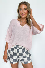 Leisurely Moments Notch Neck Comfy Knit Top - BACK IN STOCK - Madison and Mallory