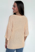 Leisurely Moments Notch Neck Comfy Knit Top - BACK IN STOCK - Madison and Mallory