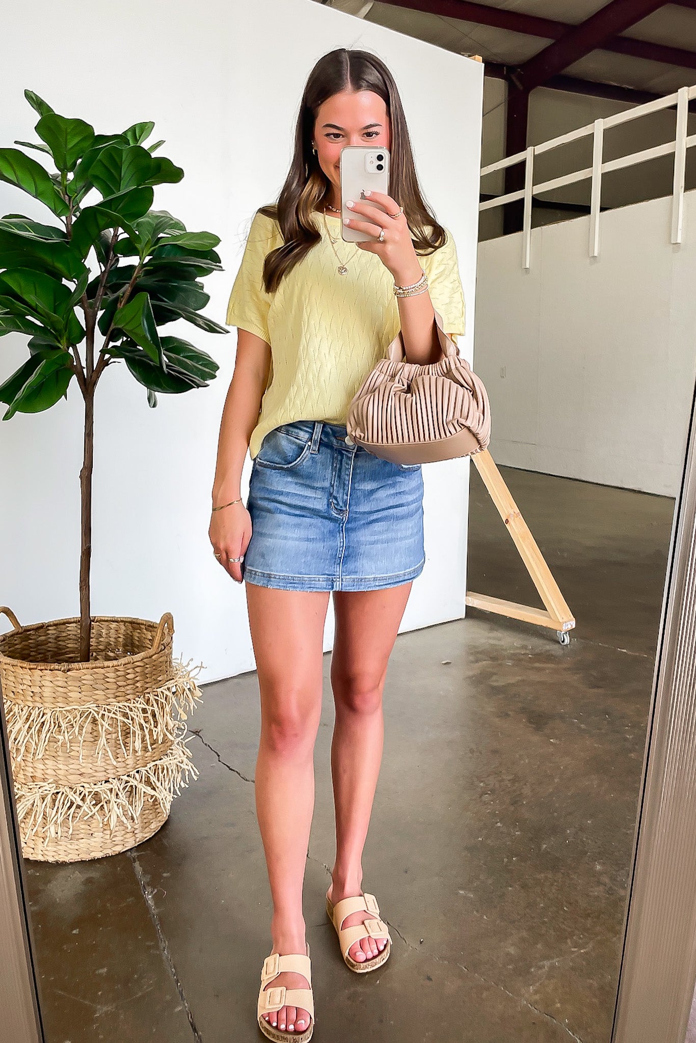 Limoncello Pointelle Knit Short Sleeve Top - Madison and Mallory
