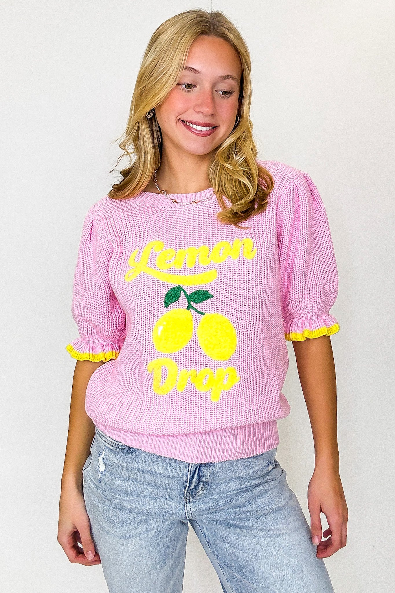 Lemon Drop Club Graphic Knit Sweater - Madison and Mallory