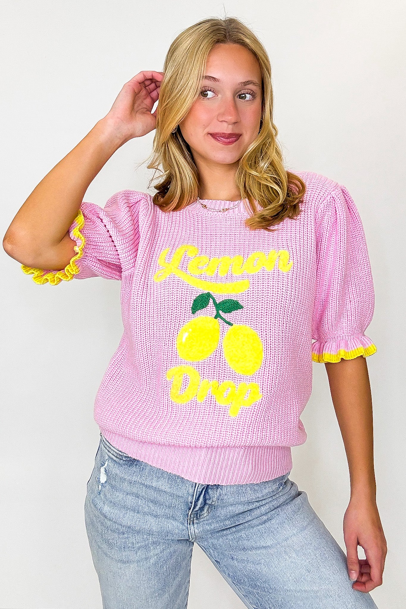 Lemon Drop Club Graphic Knit Sweater - Madison and Mallory