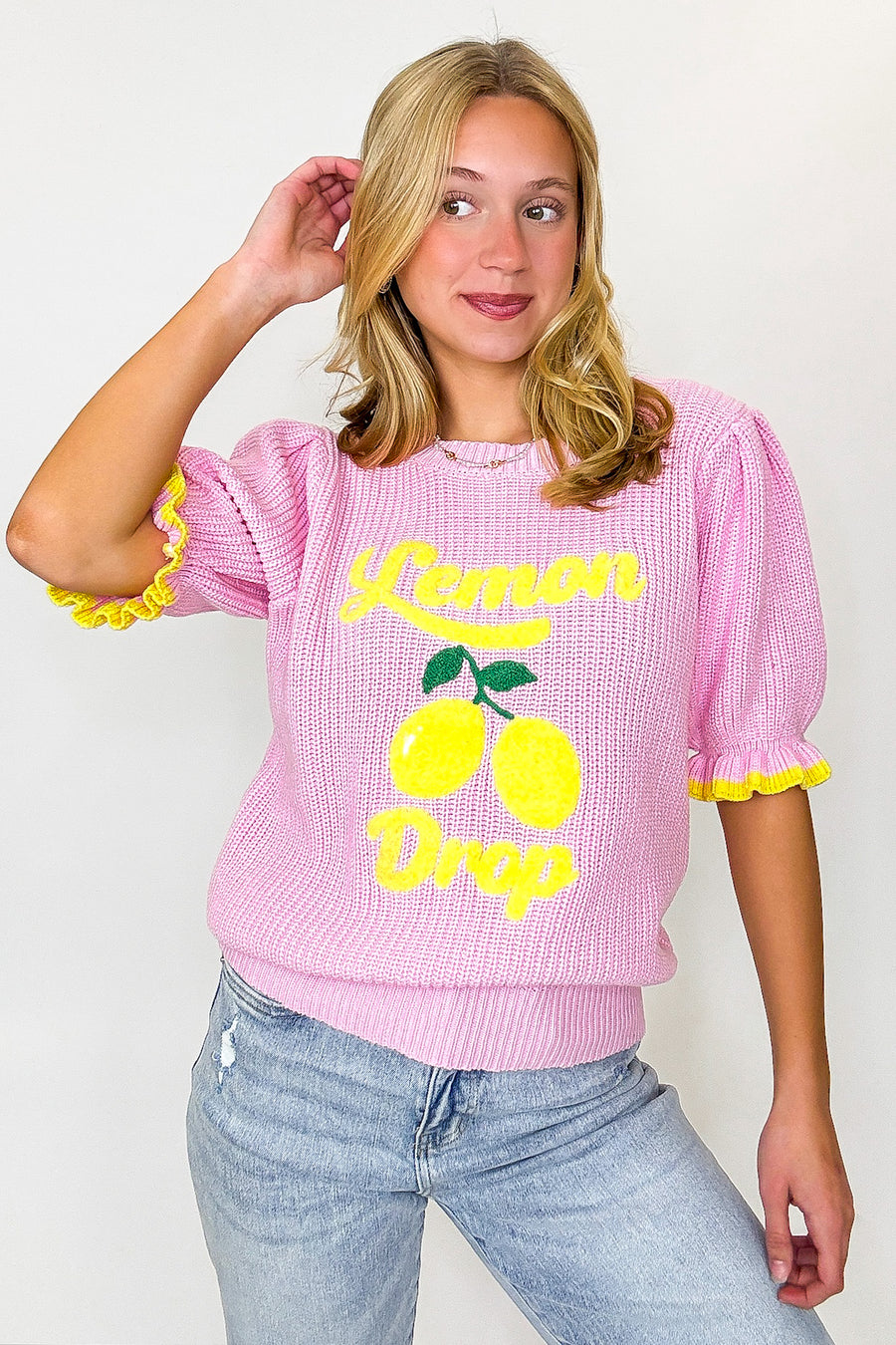 Lemon Drop Club Graphic Knit Sweater - Madison and Mallory