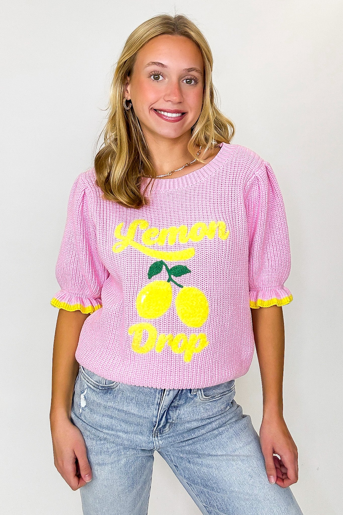 Lemon Drop Club Graphic Knit Sweater - Madison and Mallory
