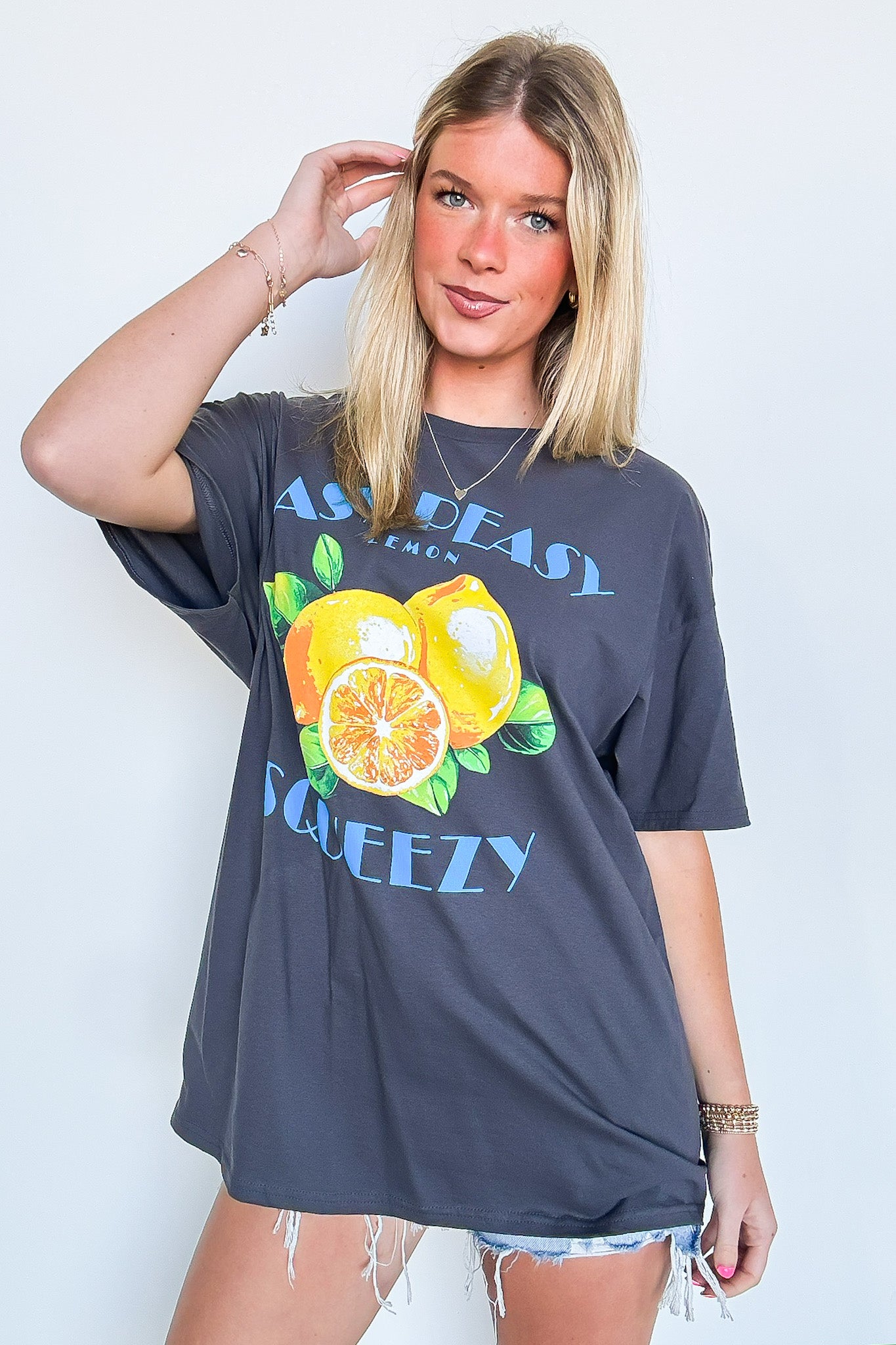 Lemon Squeezy Oversized Graphic Tee - Madison and Mallory