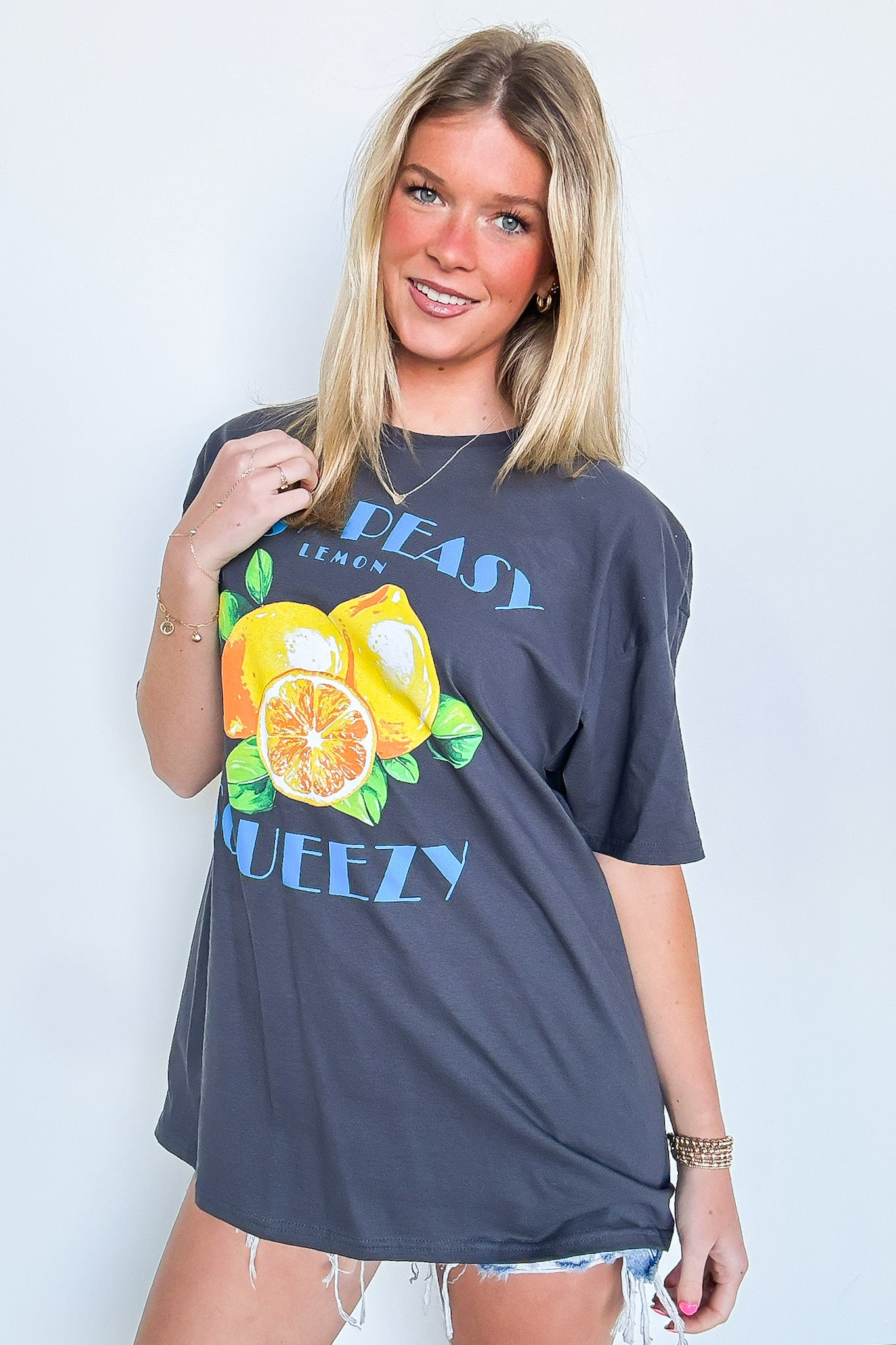 Lemon Squeezy Oversized Graphic Tee - Madison and Mallory