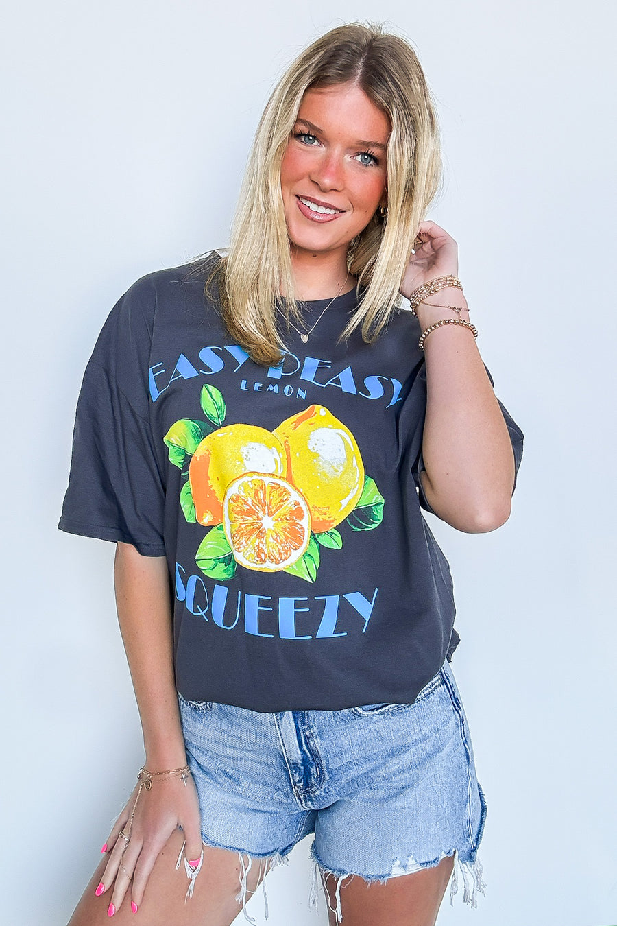 Lemon Squeezy Oversized Graphic Tee - Madison and Mallory