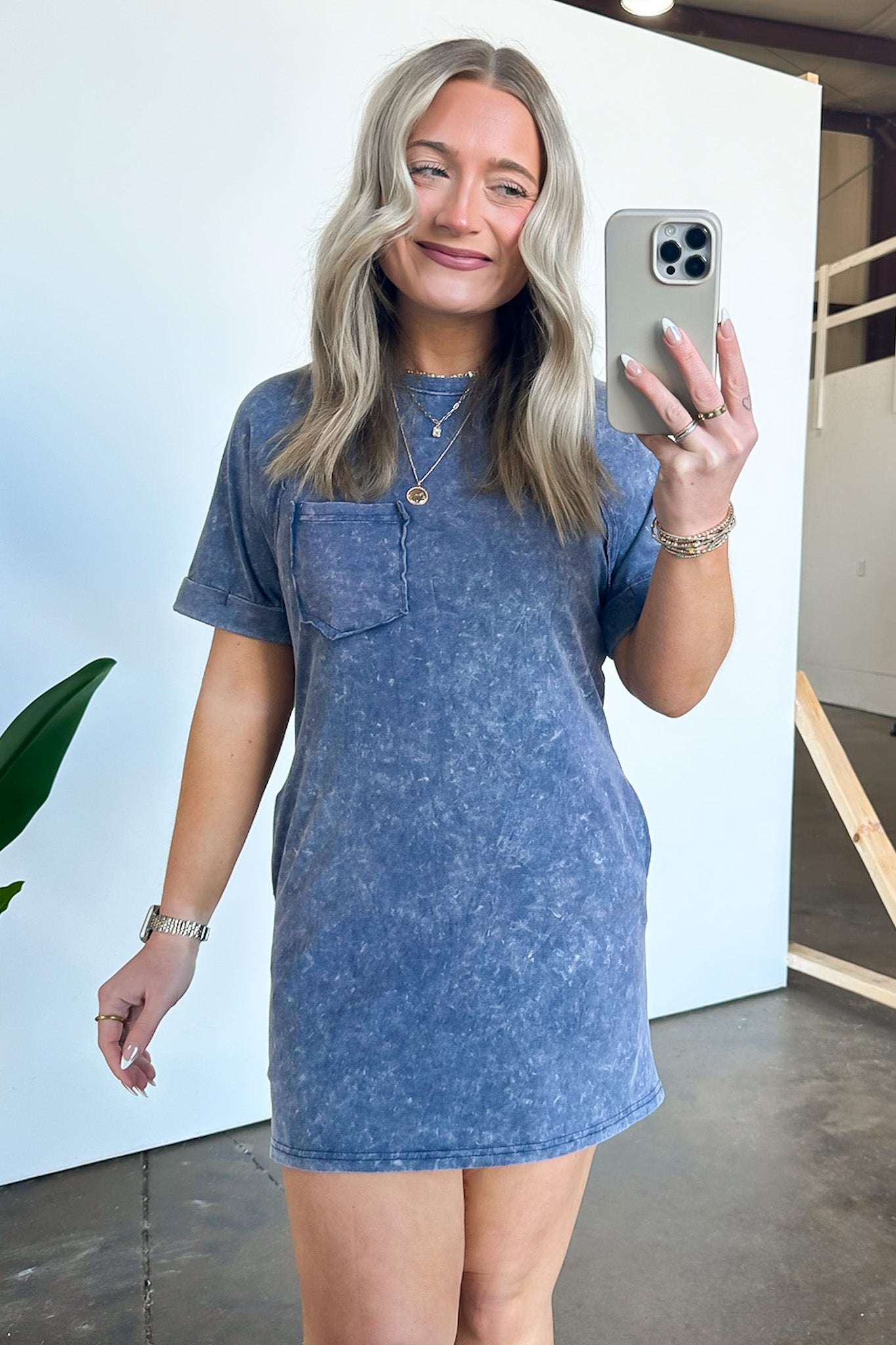  Leonia Short Sleeve Pocket T-Shirt Dress - BACK IN STOCK - Madison and Mallory