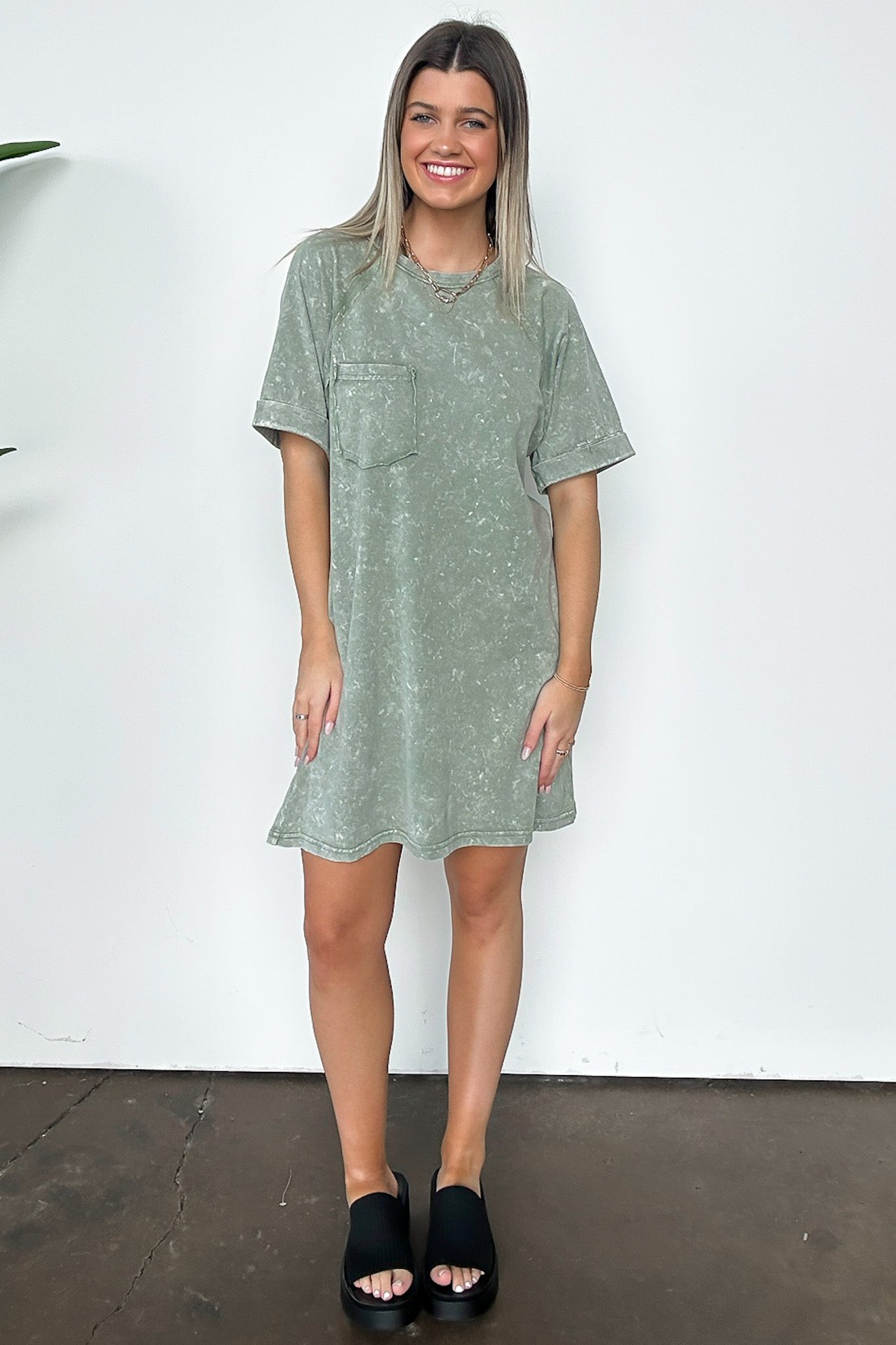  Leonia Short Sleeve Pocket T-Shirt Dress - BACK IN STOCK - Madison and Mallory