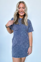  Leonia Short Sleeve Pocket T-Shirt Dress - BACK IN STOCK - Madison and Mallory