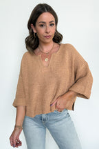  Leonie V-Neck Patch Knit Pullover - BACK IN STOCK - Madison and Mallory